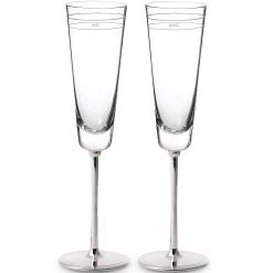 Kate Spade Darling Point "Mr." and "Mrs." 2pc Champagne Flute