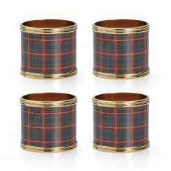 Lenox Holiday Nouveau Plaid Napkin Rings S/4