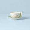 Lenox Butterfly Meadow Figural Green Cup and Saucer