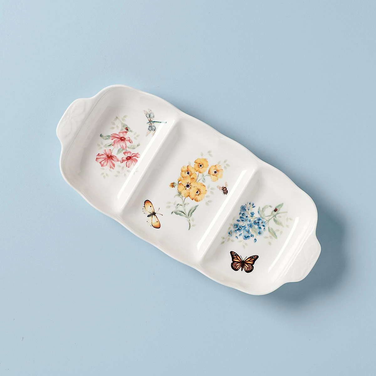 Lenox Butterfly Meadow® 16" Divided Serving Dish 3 Lenox Butterfly Meadow® 16" Divided Serving Dish