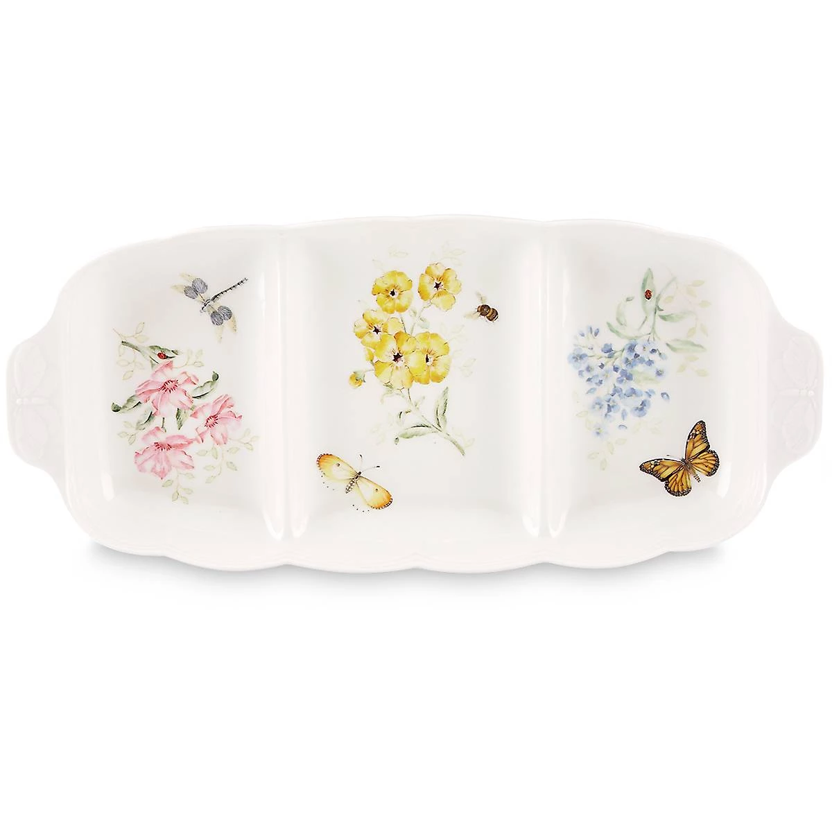 Lenox Butterfly Meadow® 16" Divided Serving Dish 4 Lenox Butterfly Meadow® 16" Divided Serving Dish - Image 2