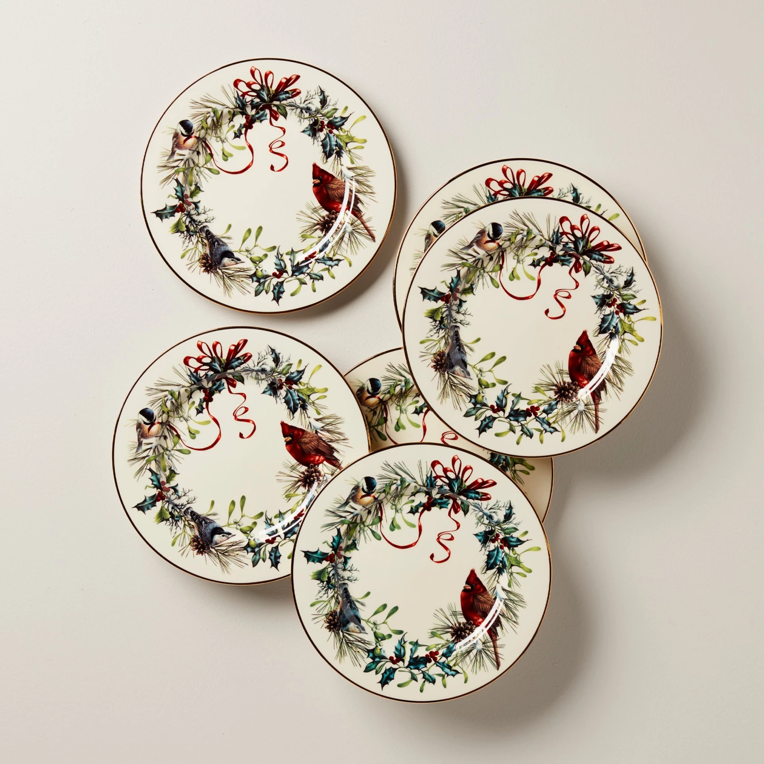 Lenox Winter Greetings 6-Piece Salad Plate Set 3 Lenox Winter Greetings 6-Piece Salad Plate Set
