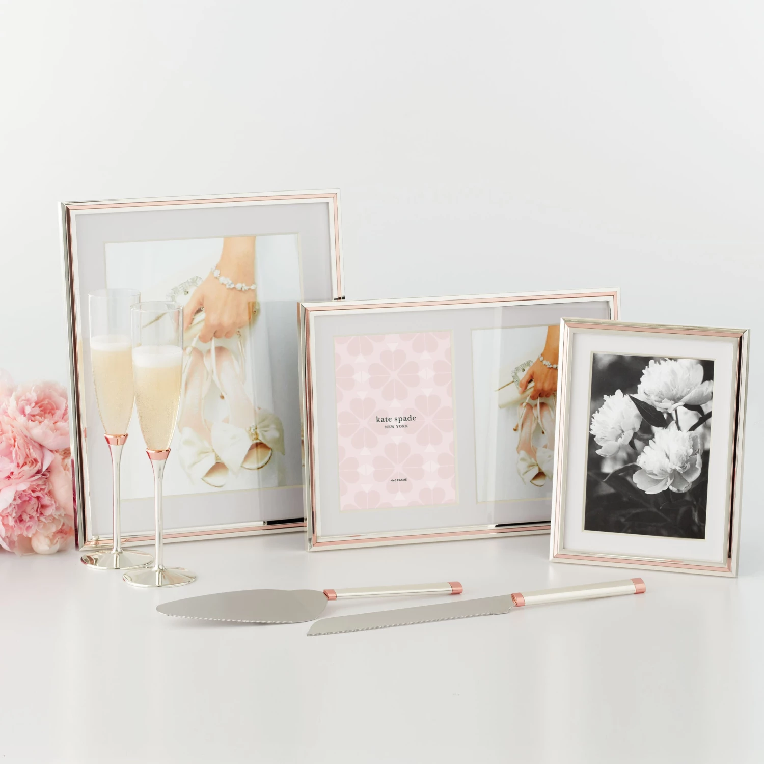 Kate Spade Rosy Glow™ Double 5" x 7" Frame 4 Kate Spade Rosy Glow™ Double 5" x 7" Frame - Image 2