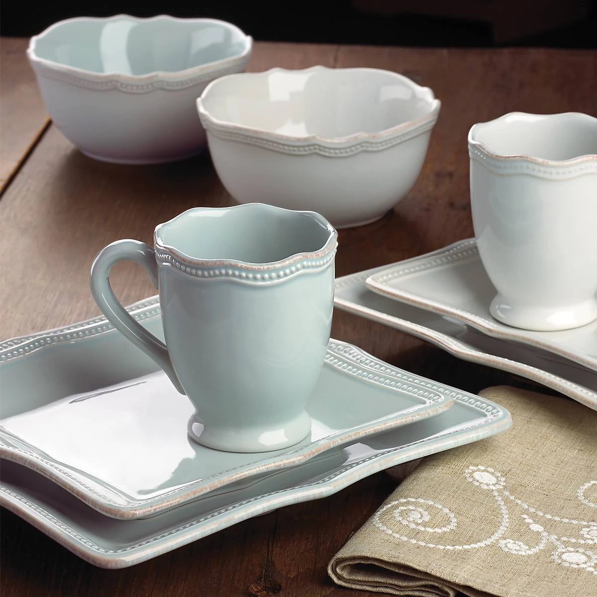 Lenox French Perle Bead Square Place Setting 8 Lenox French Perle Bead Square Place Setting - Image 6