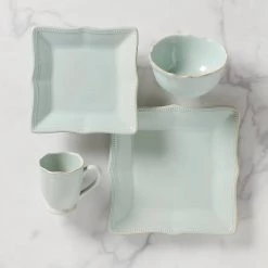 Lenox French Perle Bead Square Place Setting 13 Lenox French Perle Bead Square Place Setting -lenox Store Online 854875 w10