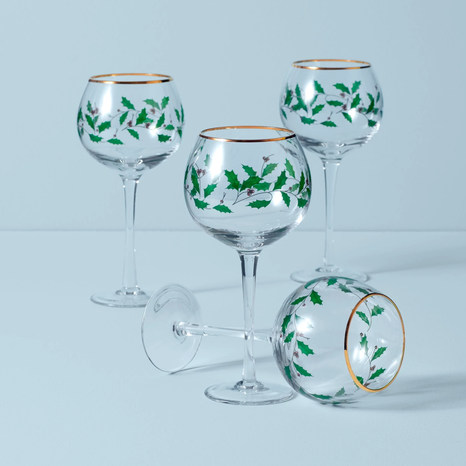 Lenox Holiday 4-Piece Wine Glass Set 3 Lenox Holiday 4-Piece Wine Glass Set