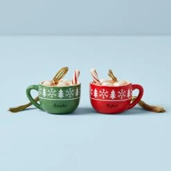 Lenox Forever Friends Hot Cocoa Mug 2-Piece Ornament Set
