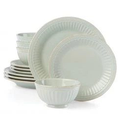Lenox French Perle Groove Ice Blue 12-Piece Set