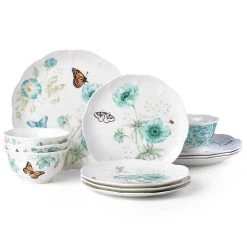 Lenox Butterfly Meadow Turquoise 12-pc Dinnerware Set