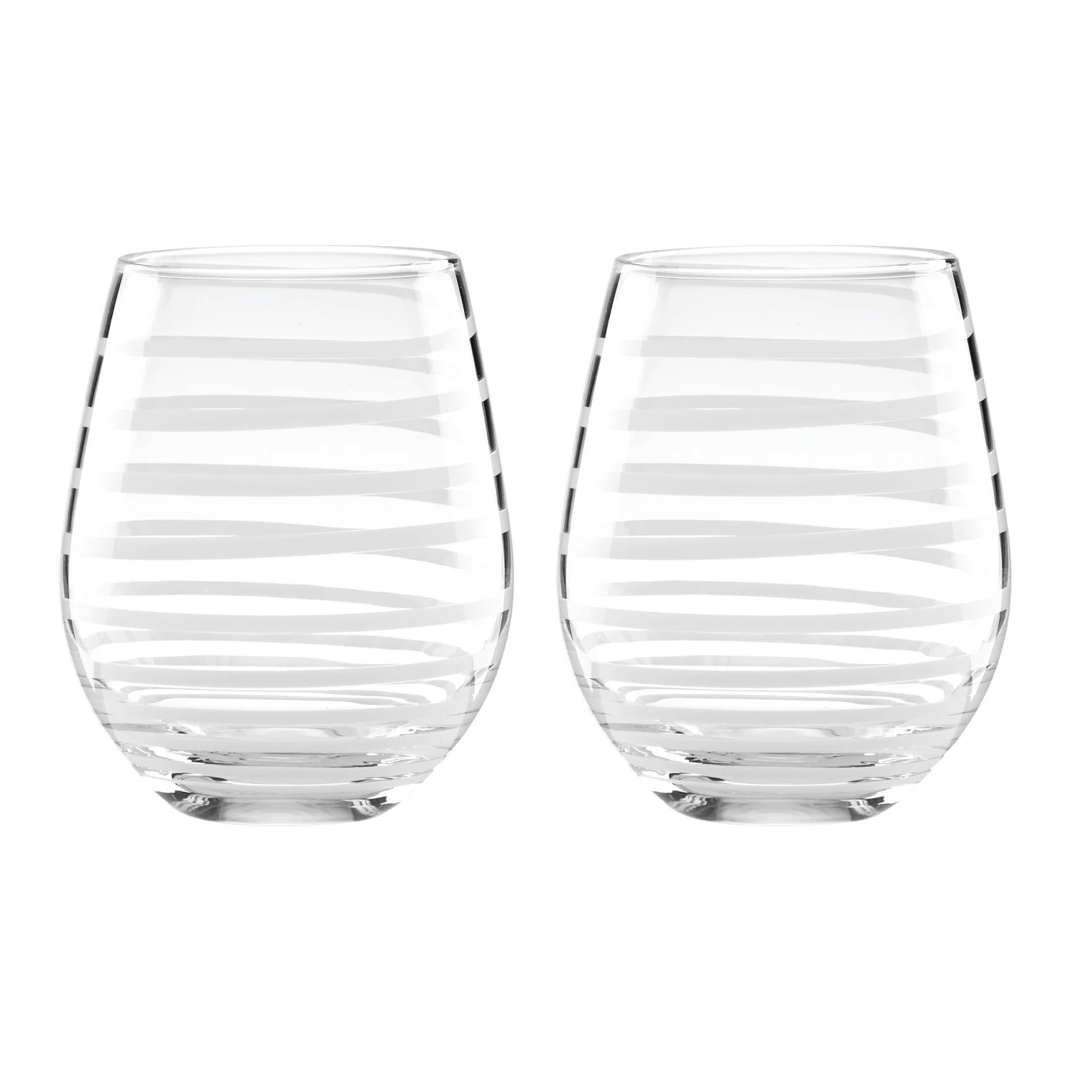 Kate Spade Charlotte Street 2-Piece Stemless Wine Glass Set 3 Kate Spade Charlotte Street 2-Piece Stemless Wine Glass Set