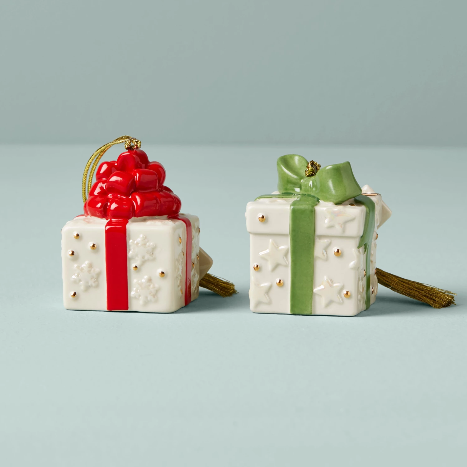 Lenox Forever Friends Presents 2 Piece Ornament Set 4 Lenox Forever Friends Presents 2 Piece Ornament Set - Image 2