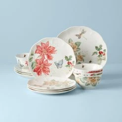 Lenox Butterfly Meadow Holiday 12-Piece Dinnerware Set