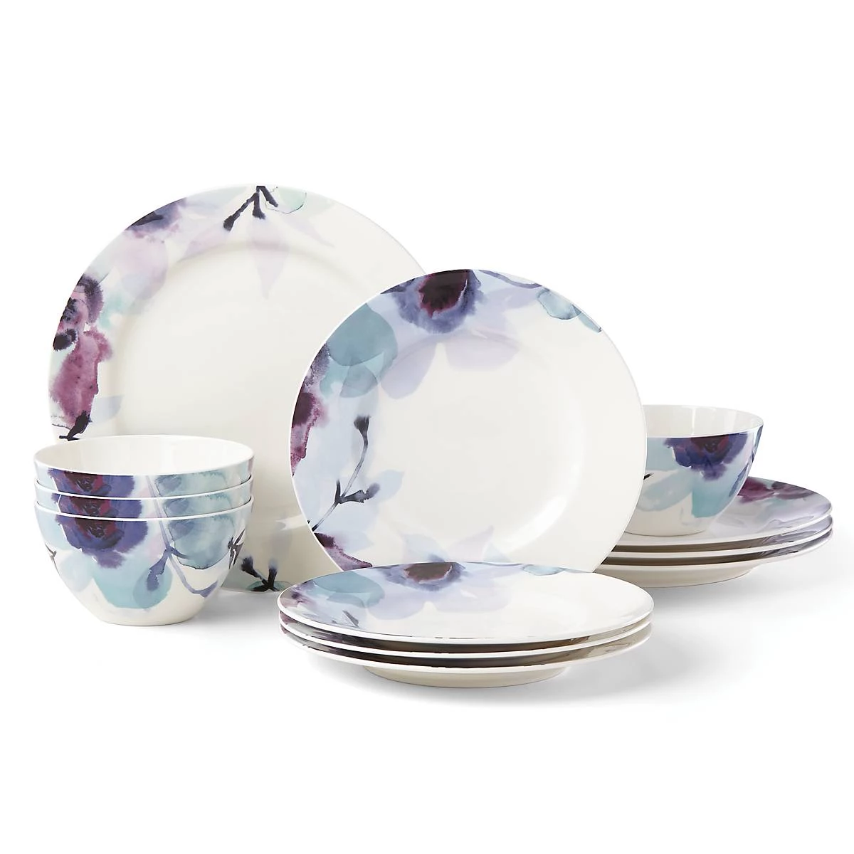 Lenox Indigo Watercolor Floral 12-Piece Dinnerware Set 3 Lenox Indigo Watercolor Floral 12-Piece Dinnerware Set