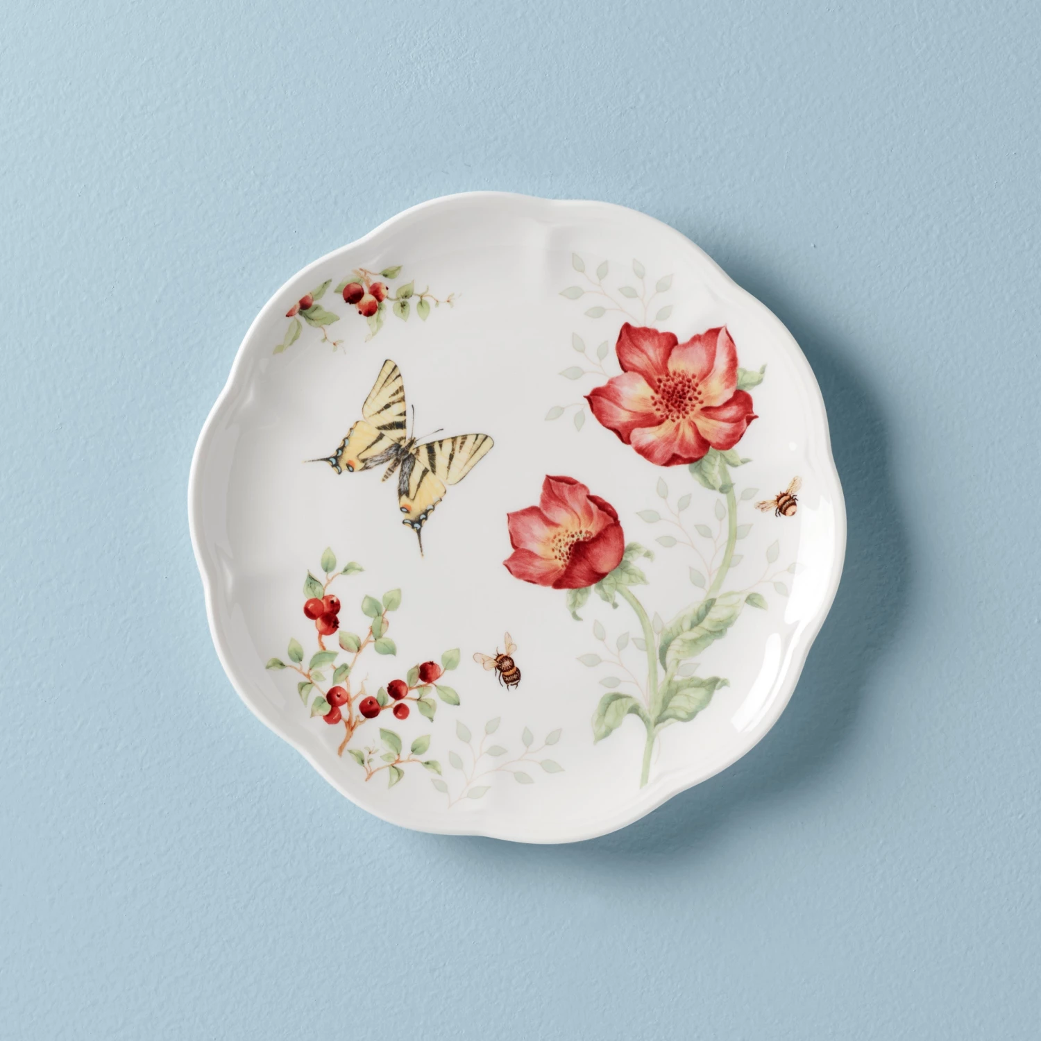 Lenox Butterfly Meadow Red Salad Plate 12 Lenox Butterfly Meadow Red Salad Plate - Image 10