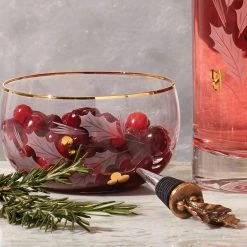 Lenox Holiday™ Gold Glass Nut Bowl -lenox Store Online 886858 w1