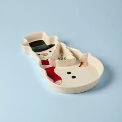 Lenox Holiday Entertaining Snowman Chip & Dip