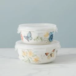 Lenox Butterfly Meadow Large Round Food Container -lenox Store Online 888264 w13