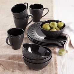 Lenox Chelse Muse Fleur Matte Black 4-Piece Bowl Set -lenox Store Online 888917 w14