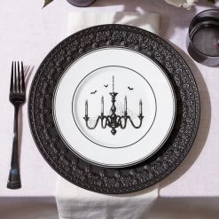 Lenox Chelse Muse Fleur Matte Black 4pc Dinner Plate Set -lenox Store Online 888918 891431 LNP S22 FEA 1A