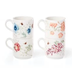 Lenox Butterfly Meadow 4-Piece Stacking Mug Set -lenox Store Online 890451 w12