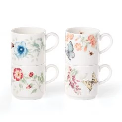 Lenox Butterfly Meadow 4-Piece Stacking Mug Set