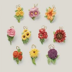 Lenox Fall Flowers 10-Piece Ornament Set