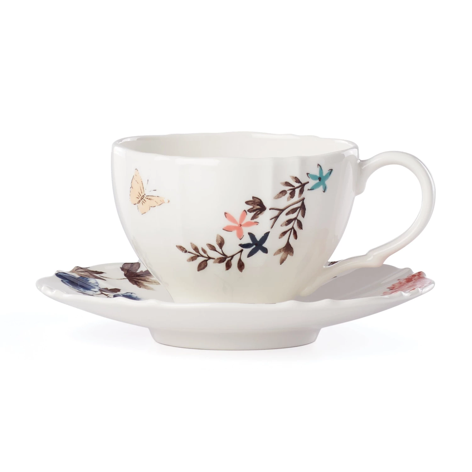 Lenox Sprig & Vine Teacup & Saucer 7 Lenox Sprig & Vine Teacup & Saucer - Image 5