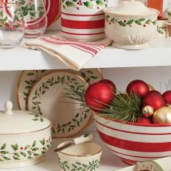 Lenox Holiday Handpaint Stripe Mixing Bowl -lenox Store Online 890773 w11