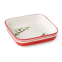 Lenox Holiday Handpaint Stripe Square Dish -lenox Store Online 890774 wHR
