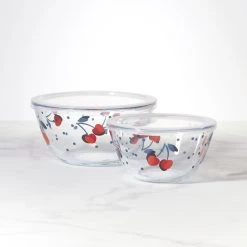 Kate Spade Vintage Cherry Dot 2-Piece Round Storage Set