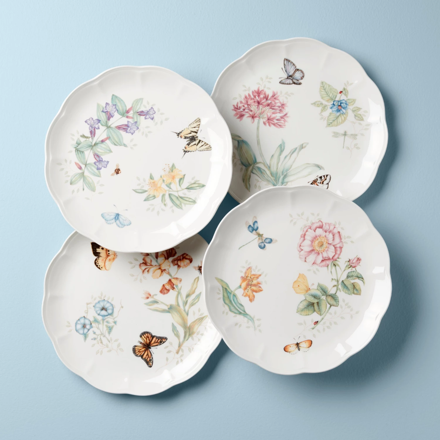 Lenox Butterfly Meadow 4-Piece Dinner Plate Set 3 Lenox Butterfly Meadow 4-Piece Dinner Plate Set