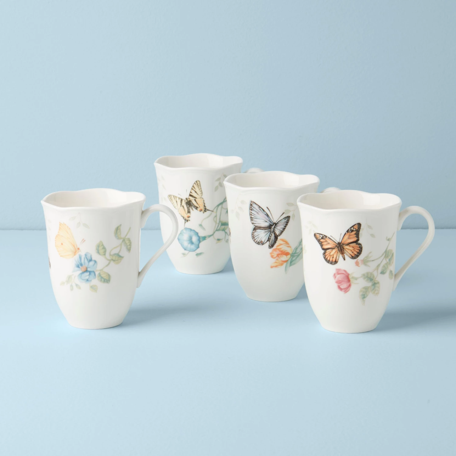 Lenox Butterfly Meadow 4-Piece Mug Set 3 Lenox Butterfly Meadow 4-Piece Mug Set