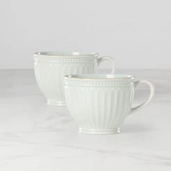Lenox French Perle Groove 2-Piece Latte Mug Set