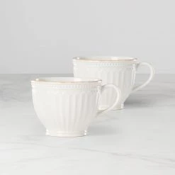 Lenox French Perle Groove 2-Piece Latte Mug Set -lenox Store Online 892450 w10 1a65eb95 d4a7 4c02 9b0b 334604f63a41