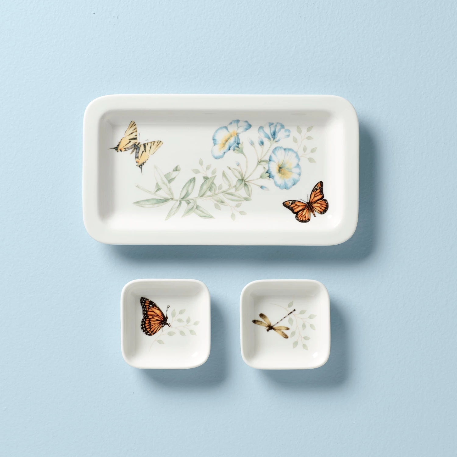 Lenox Butterfly Meadow Sushi Plate & Bowls 4 Lenox Butterfly Meadow Sushi Plate & Bowls - Image 2