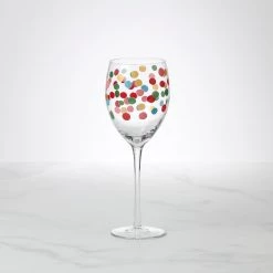 Kate Spade It's Raining Confetti Wine Glass
