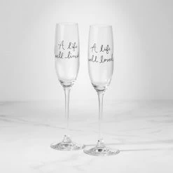 Kate Spade Charmed Life 2pc Toasting Flutes