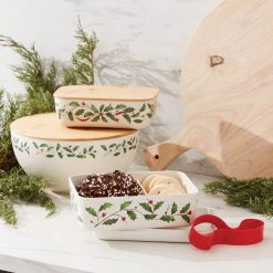 Lenox Holiday Bamboo Bento Lunch Box -lenox Store Online 894175 w11