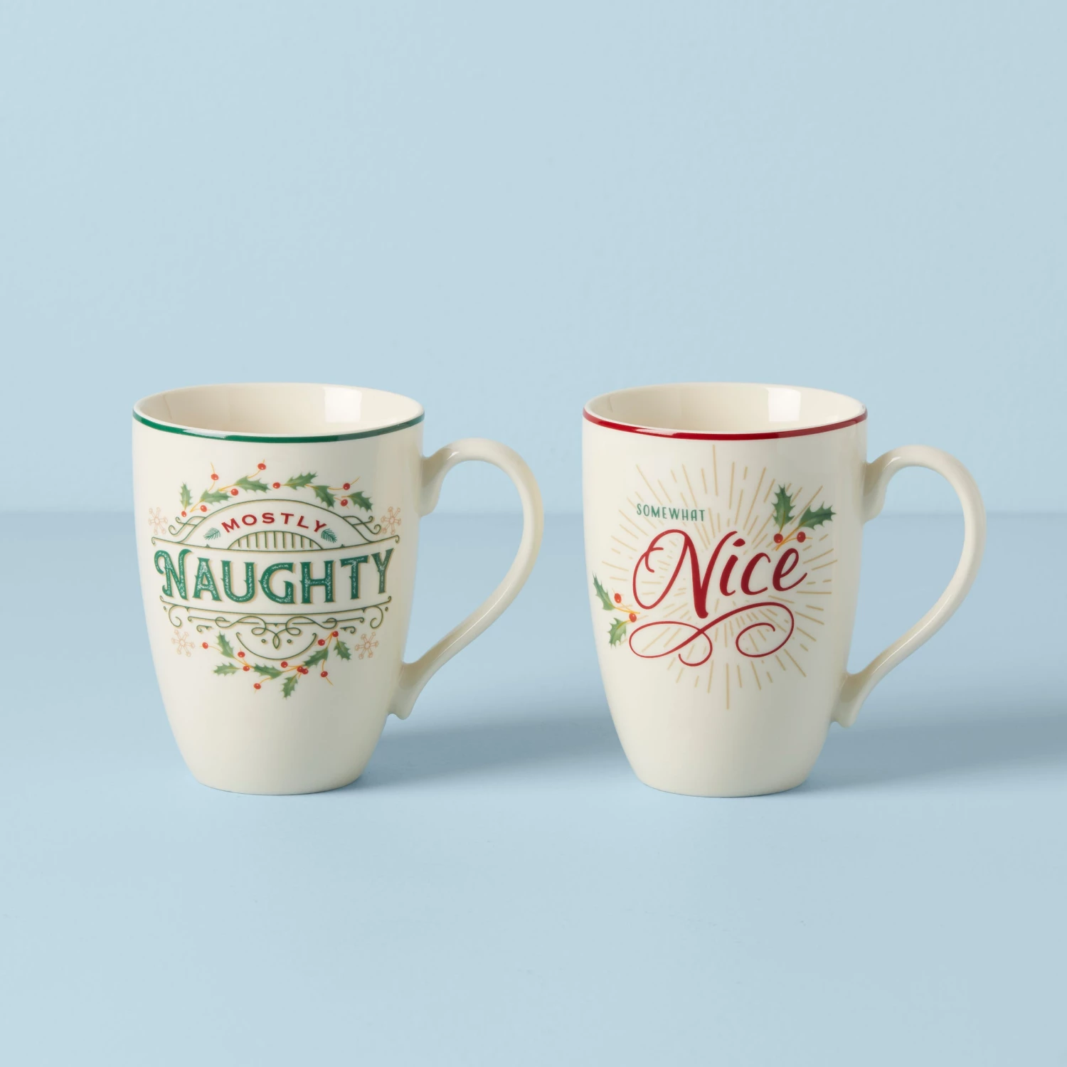 Lenox Holiday Naughty & Nice Mug Set 3 Lenox Holiday Naughty & Nice Mug Set