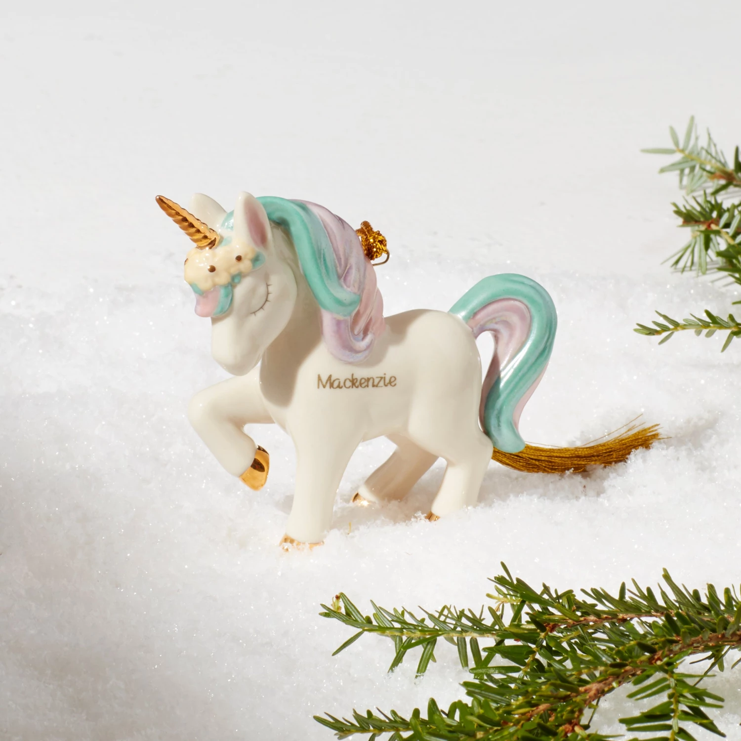 Lenox Personalized Prancing Unicorn Ornament 4 Lenox Personalized Prancing Unicorn Ornament - Image 2