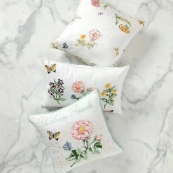 Lenox Butterfly Meadow Welcome Friends Pillow 18x18 -lenox Store Online 894731 894734 894733 LNP S23 1 090b320c e8b6 4020 b265 fc8464a47488