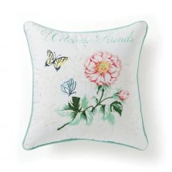 Lenox Butterfly Meadow Welcome Friends Pillow 18x18