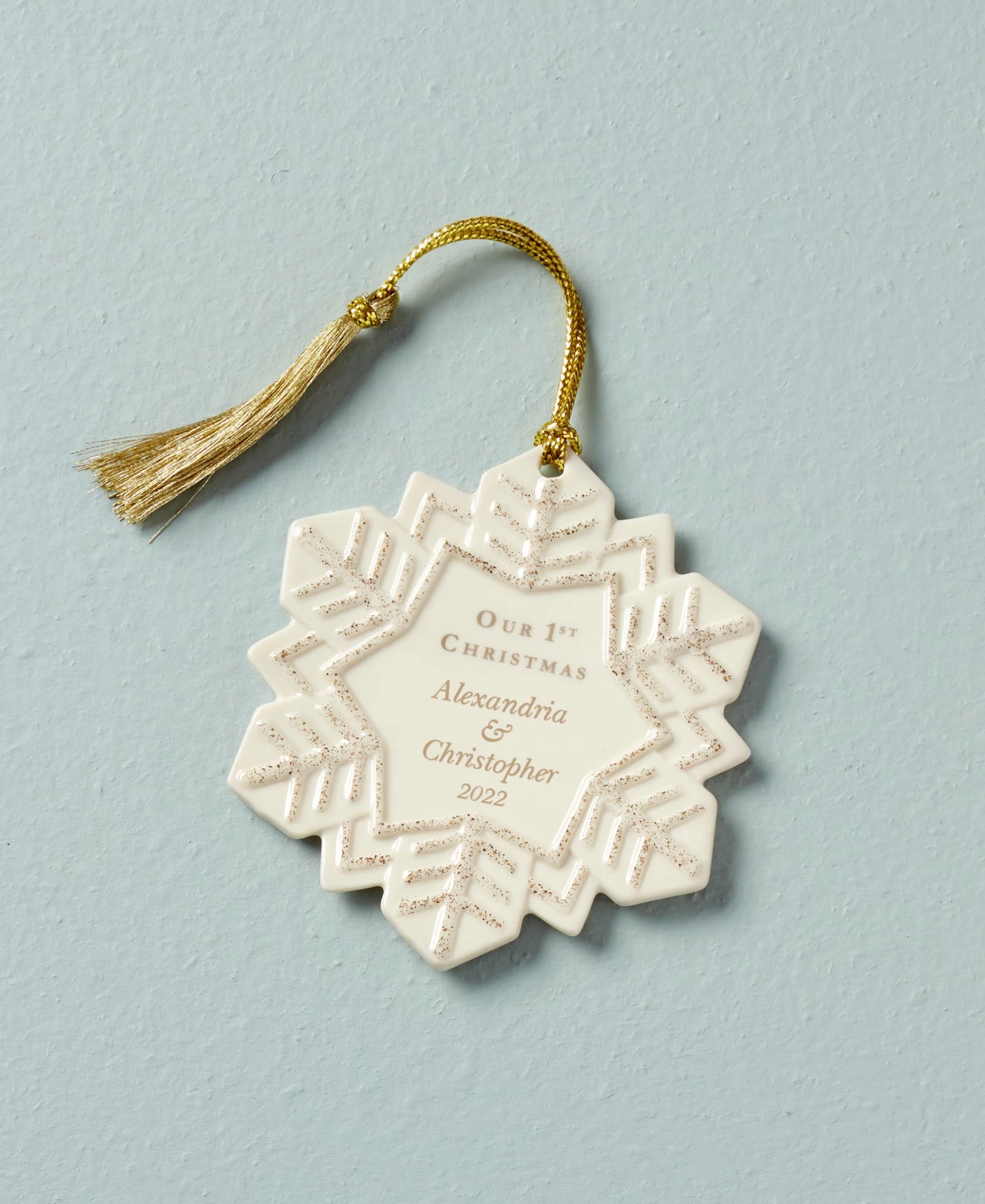 Lenox Personalized Our 1st Christmas Snowflake Ornament 3 Lenox Personalized Our 1st Christmas Snowflake Ornament